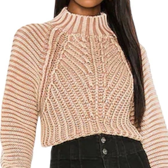 Free People Sweetheart Mock Neck Drop Dolman Sleeve Chunky knit sweater - Picture 3 of 14